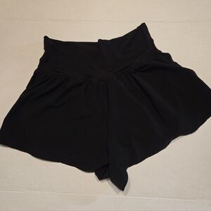 OFFLINE by Aerie Real Me Black Pleated Skort Skirt Short Size Large
